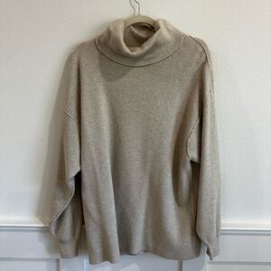 Free People Tan Cowl Neck Sweater